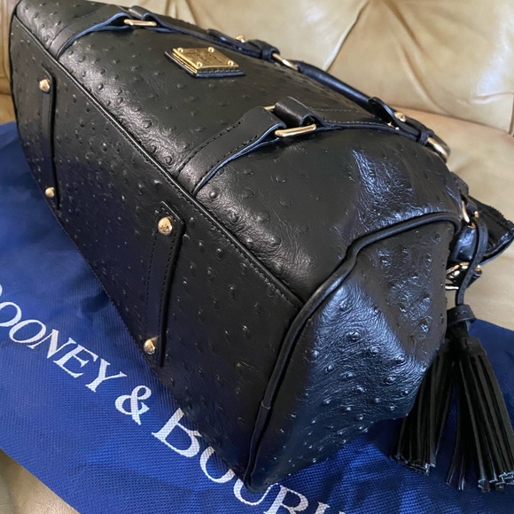 Dooney & Bourke Ostrich LARGE Satchel Embossed Leather Tassels Unbranded Strap - Picture 10 of 15